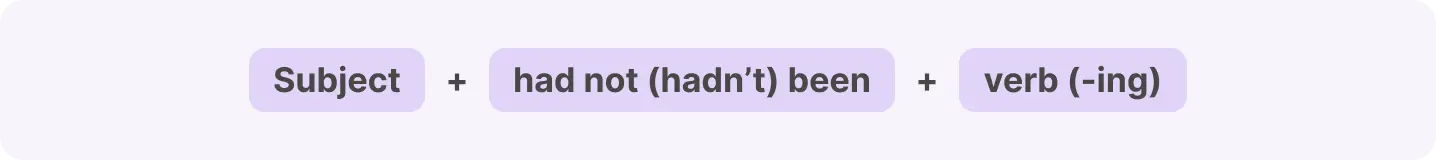 Past Perfect Continuous formula for negative sentences