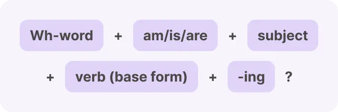 Present Continuous formula for Wh Questions 1