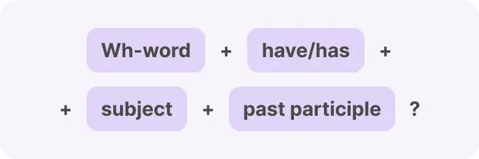 Present Perfect formula for Wh Questions 1