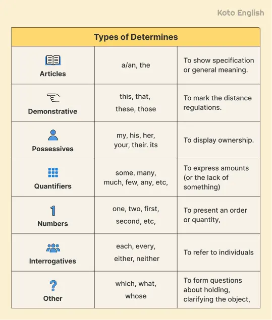 Types of Determiners 1