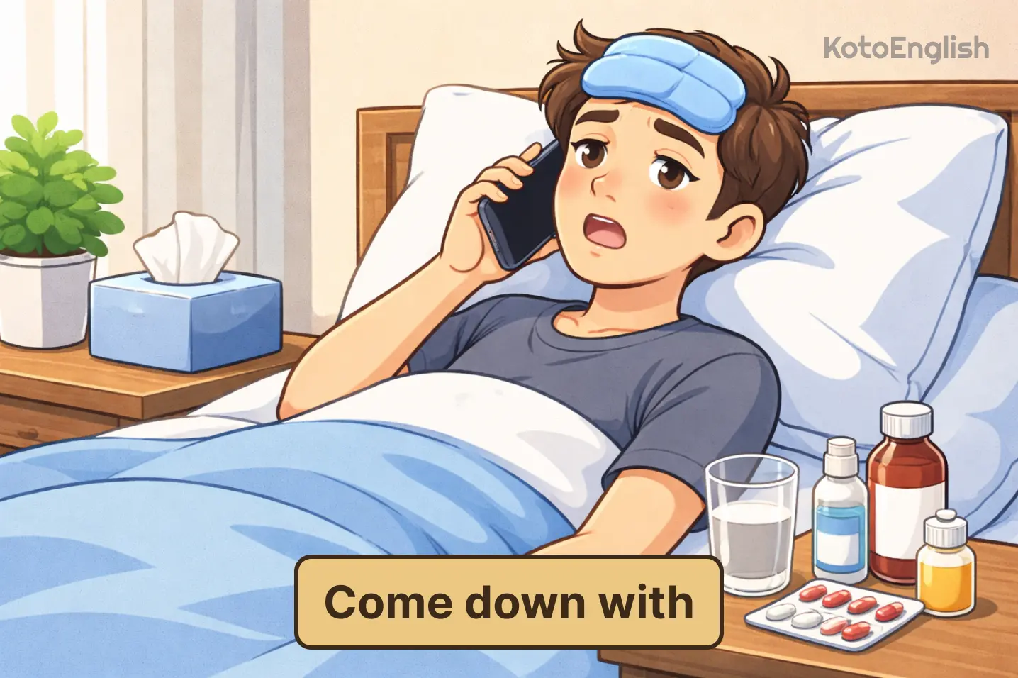 Phrasal Verb Come down with