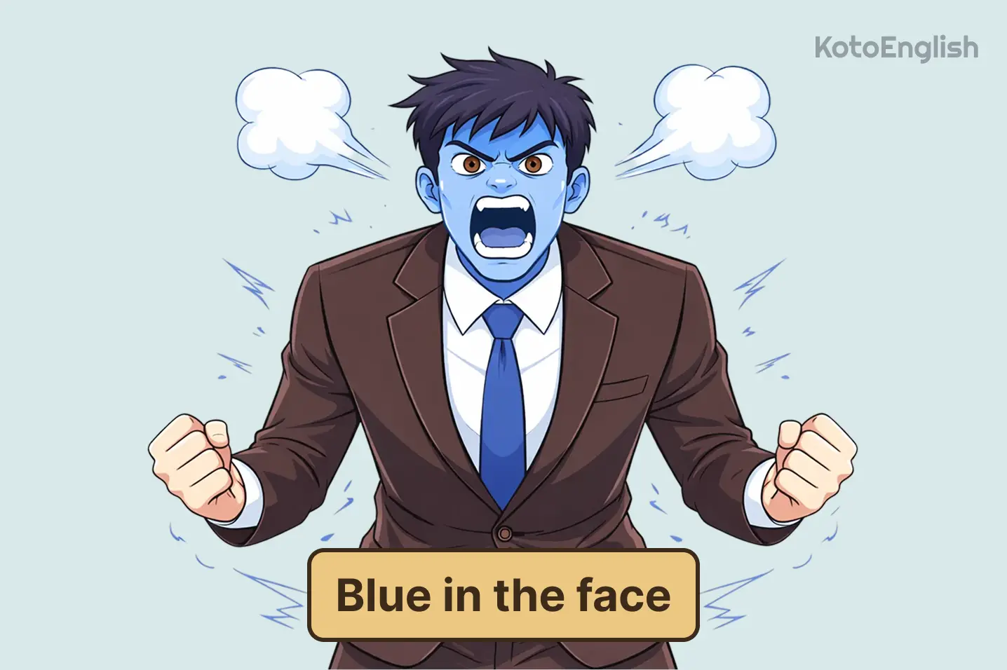 Blue in the face