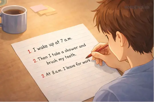 Write short sentence paragraphs 1