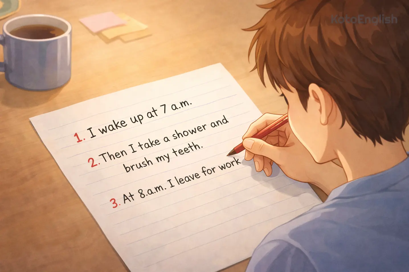 Write short sentence paragraphs