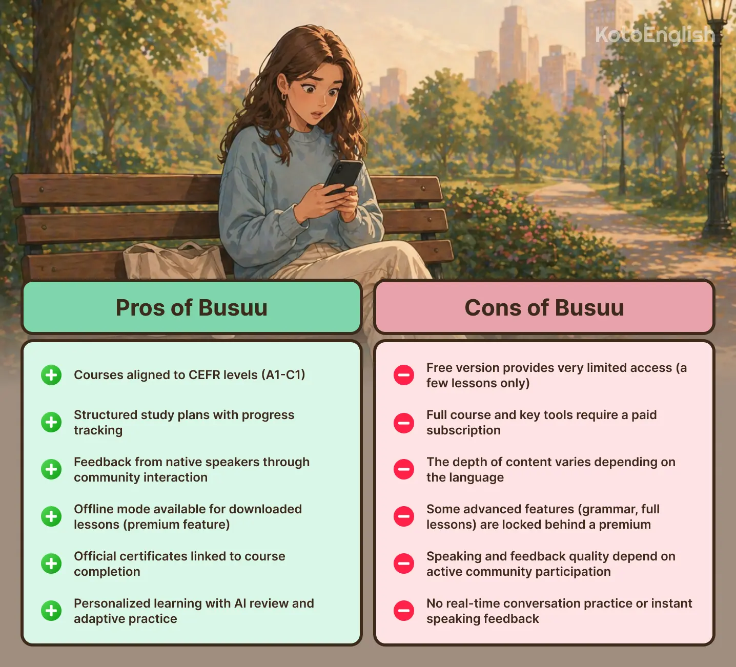 busuu pros and cons