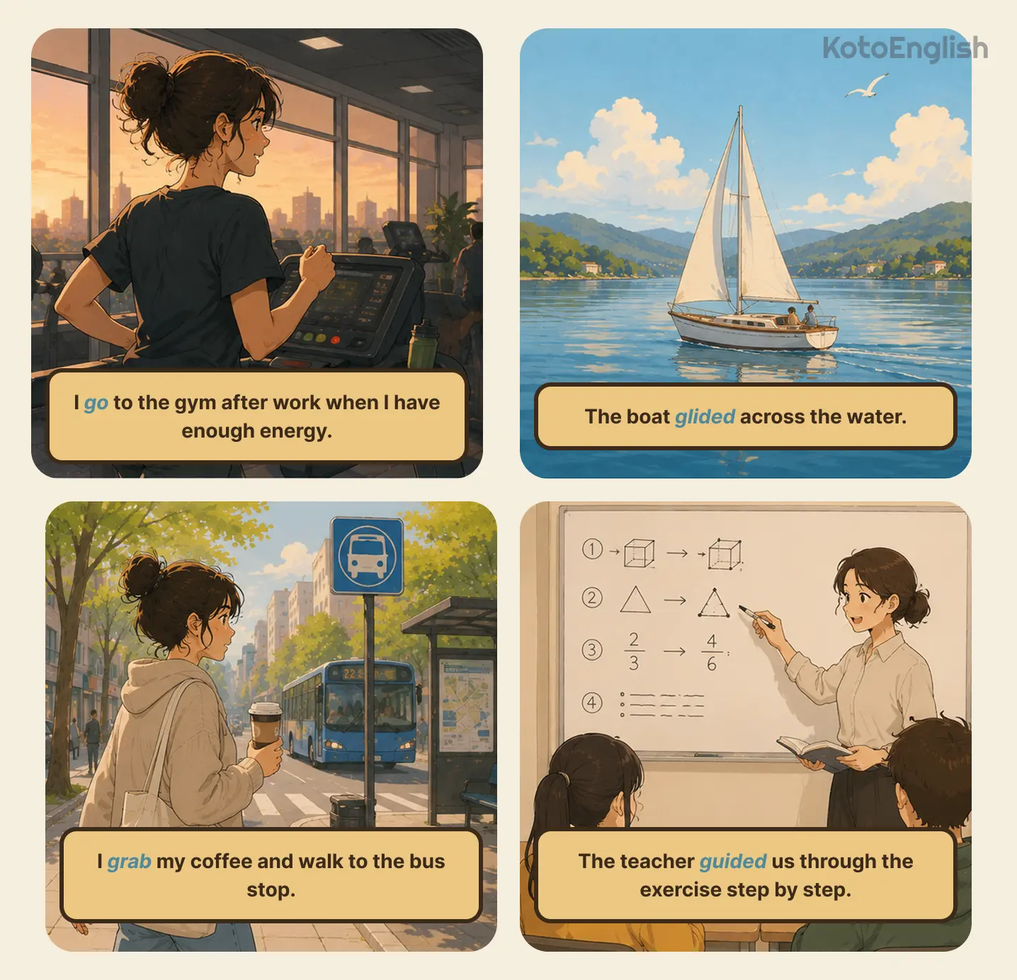 dynamic g verbs for movement and action