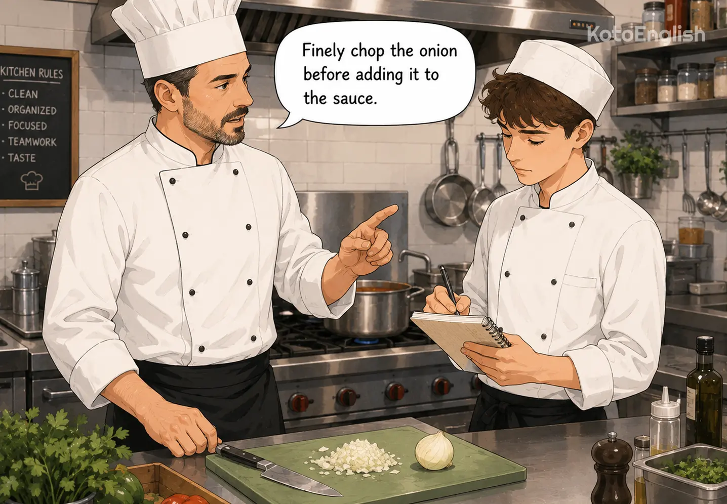 chop in a sentence