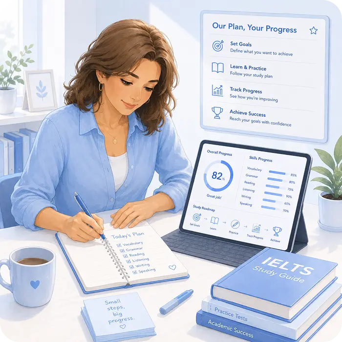 ielts test progress online