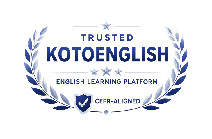 cefr aligned badge of the kotoenglish learning platform