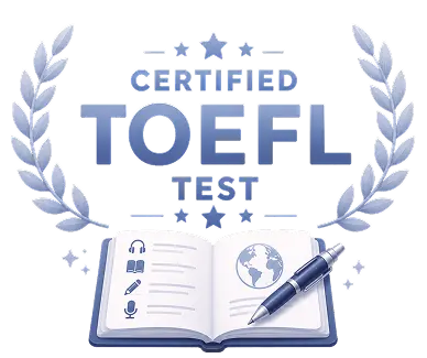 certified toefl practice test online badge