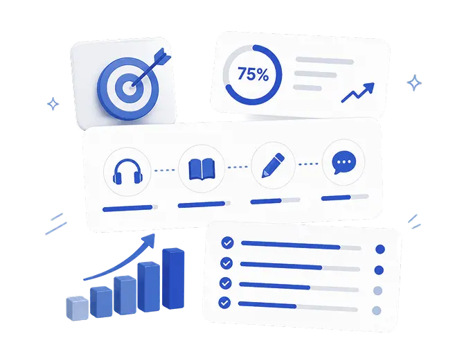 clear toefl test improvement plan dashboard