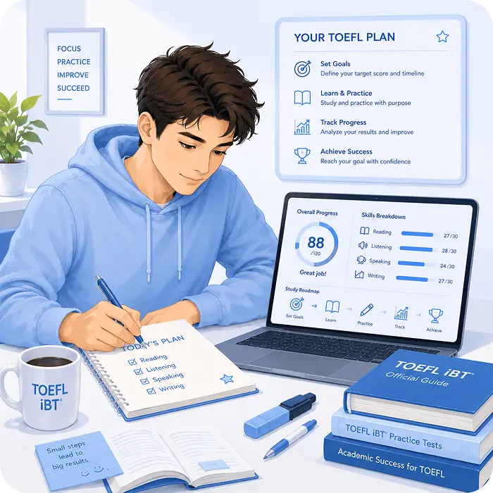 toefl test progress online